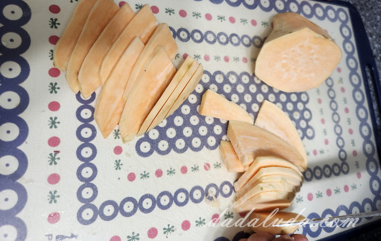 고구마스틱 만들기 후라이팬에 노릇노릇