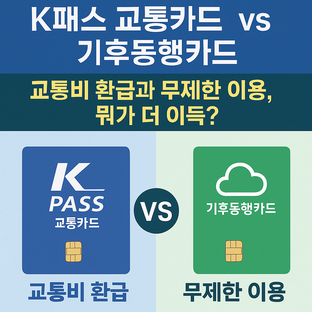 k패스 교통카드 vs 기후동행카드 교통비 환급과 무제한 이용, 뭐가 더 이득?