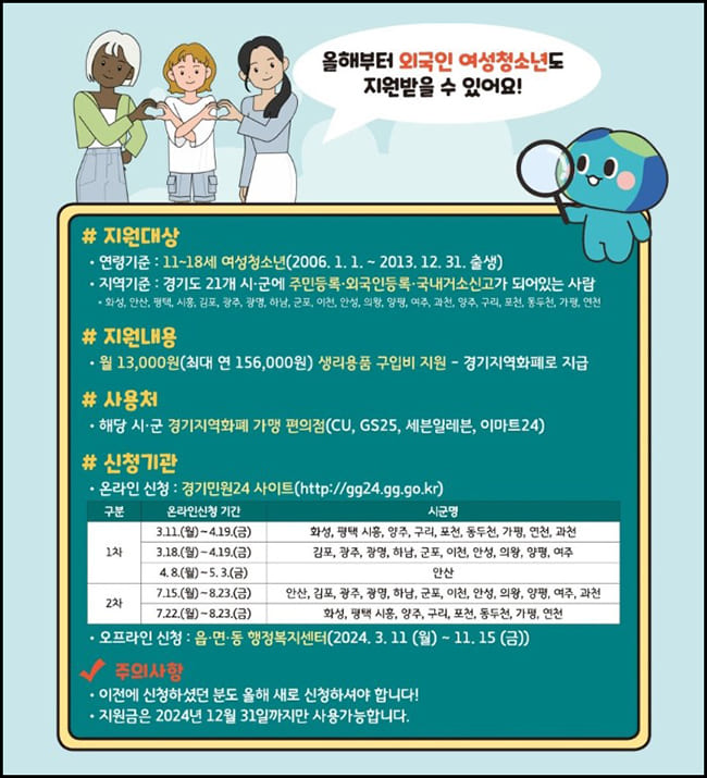 생리지원금 포스터