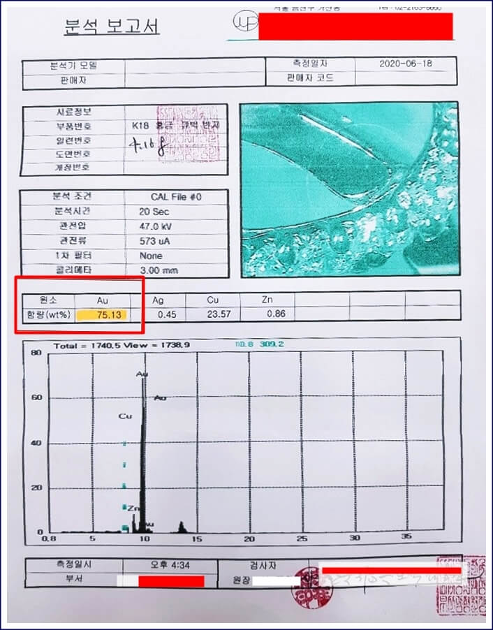컴퓨터로 파괴 분석한 후 나온 결과지