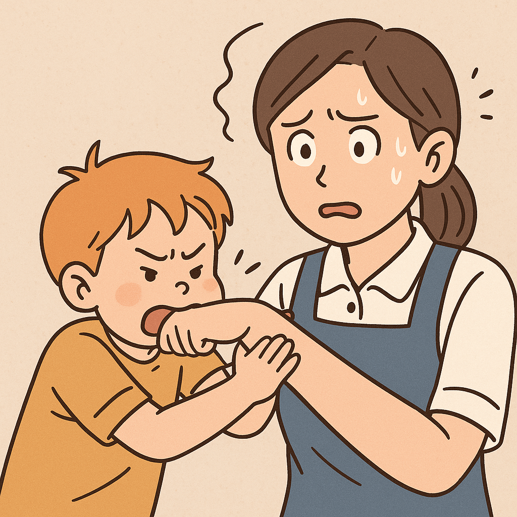 무는 아이 물린 교사_교사의 공포