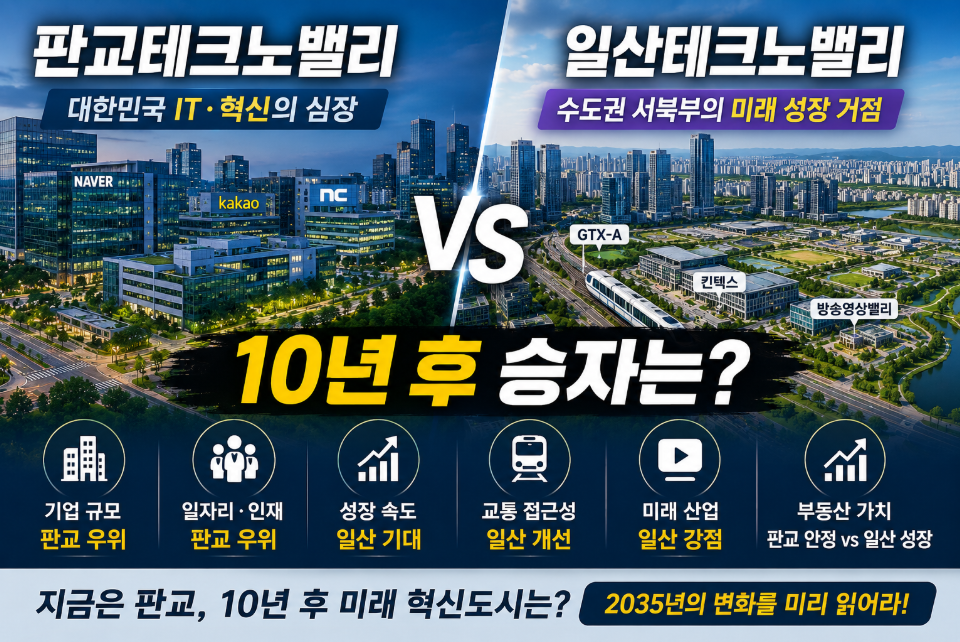 판교와 일산 테크노밸리 미래가치 분석