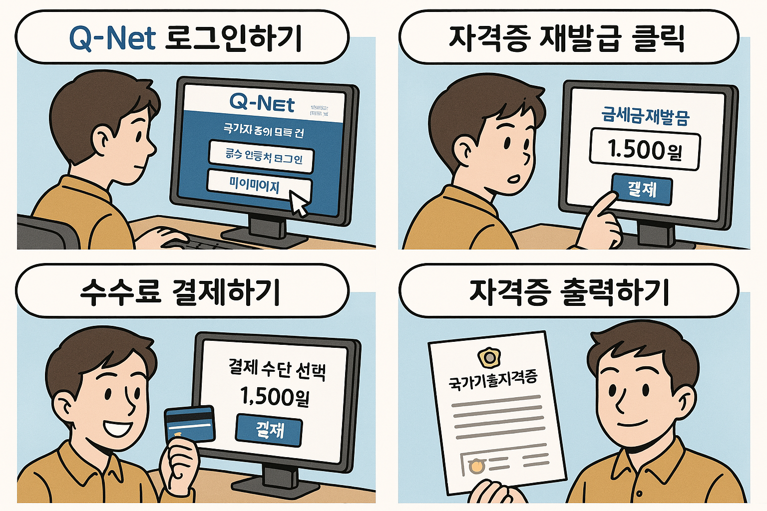 국가기술자격증 인터넷 재발급 방법