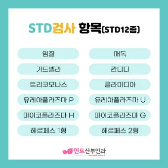 std 12종 검사 완벽 총정리종류 비용 등으로 검사항목_9