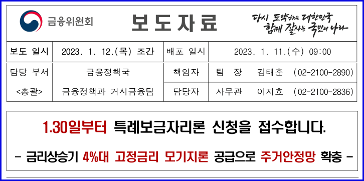 특례보금자리론 보도소식