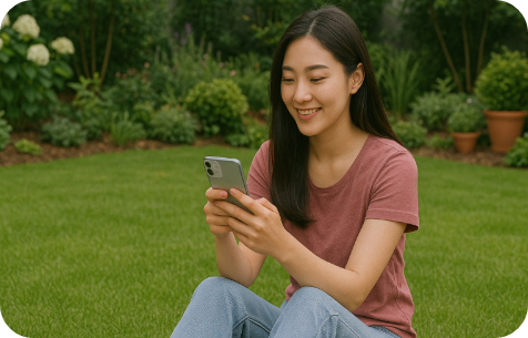 휴대폰 설정하는 모습