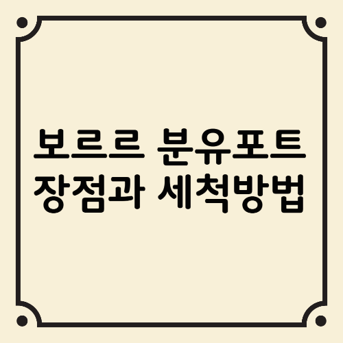 보르르 분유포트 장점과 세척방법