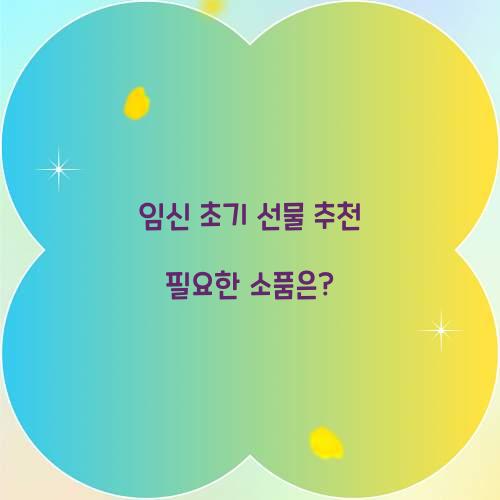 임신 초기 선물 추천