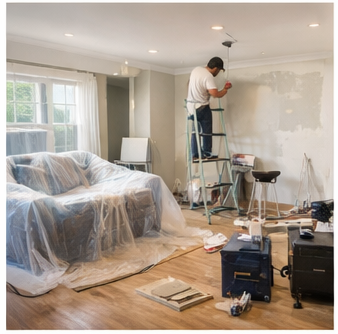 기존집 부분 리모델링공사 하는 이미지