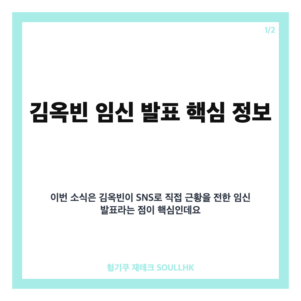 김옥빈 임신 발표, 태명 울루와 말띠 아이 소식 정리 카드뉴스 1