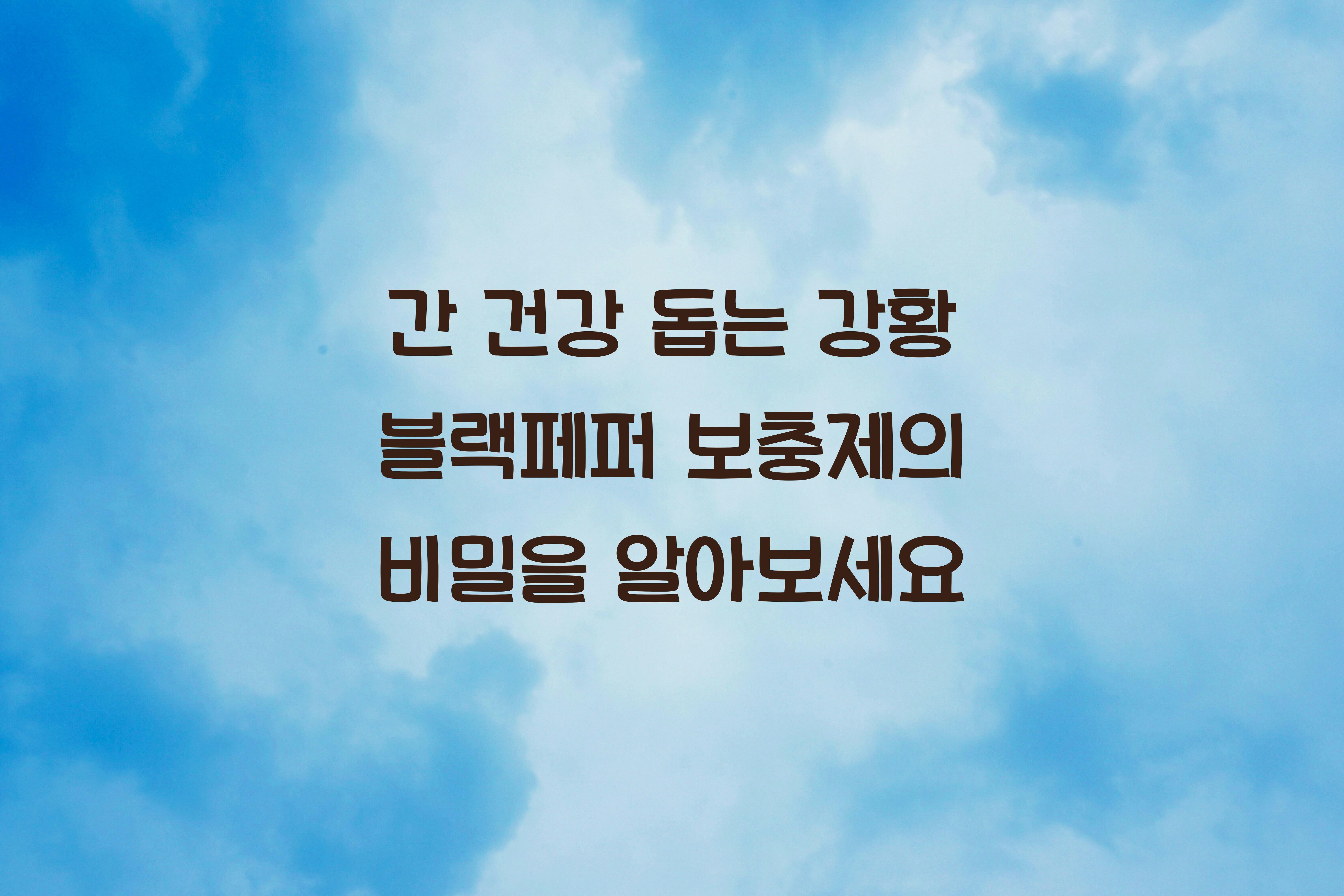 간 건강 돕는 강황 블랙페퍼 보충제