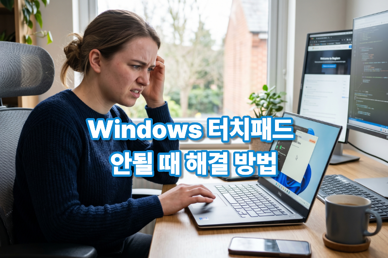 윈도우 터치패드 작동 안됨 오류 화면