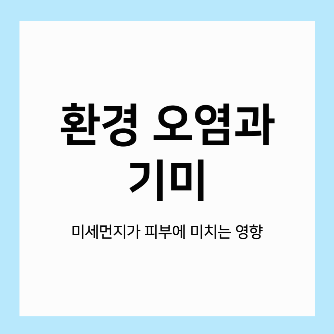 환경 오염과 기미: 미세먼지가 피부에 미치는 영향