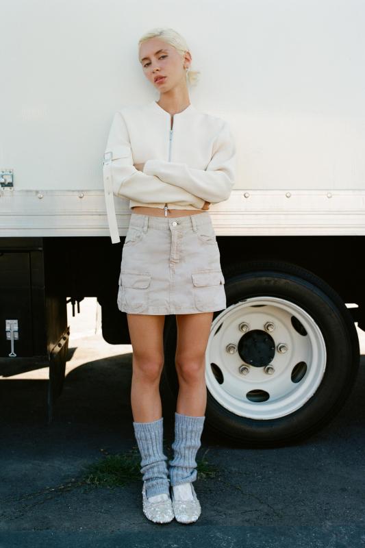 서유럽 자라 ZARA 카고 미니 스커트
