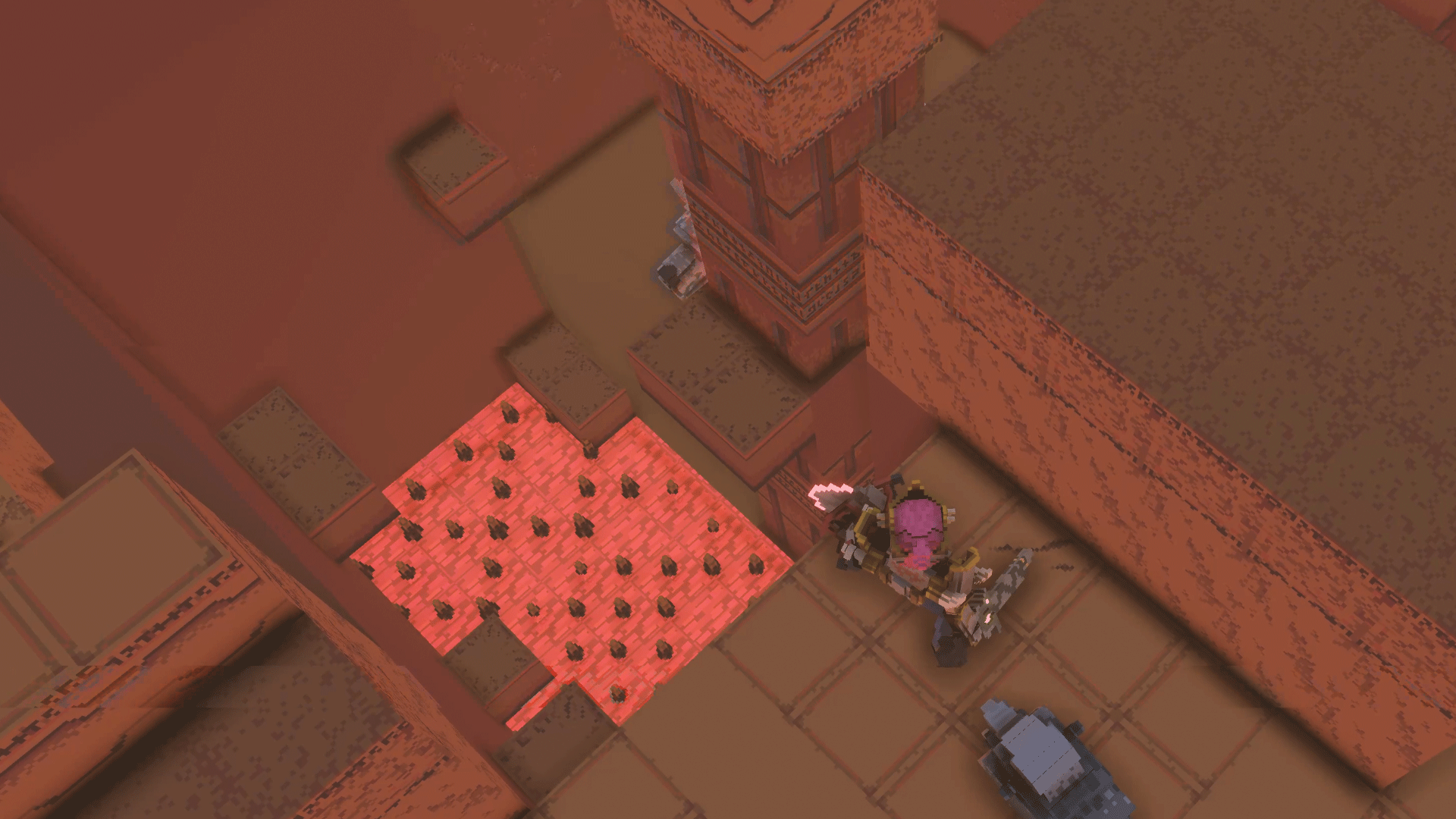 늑대가 지키고있는 길목을 바라보고 있다.