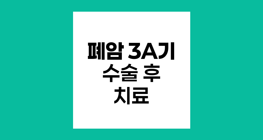 폐암 3A기 수술 후 방사선 및 항암치료