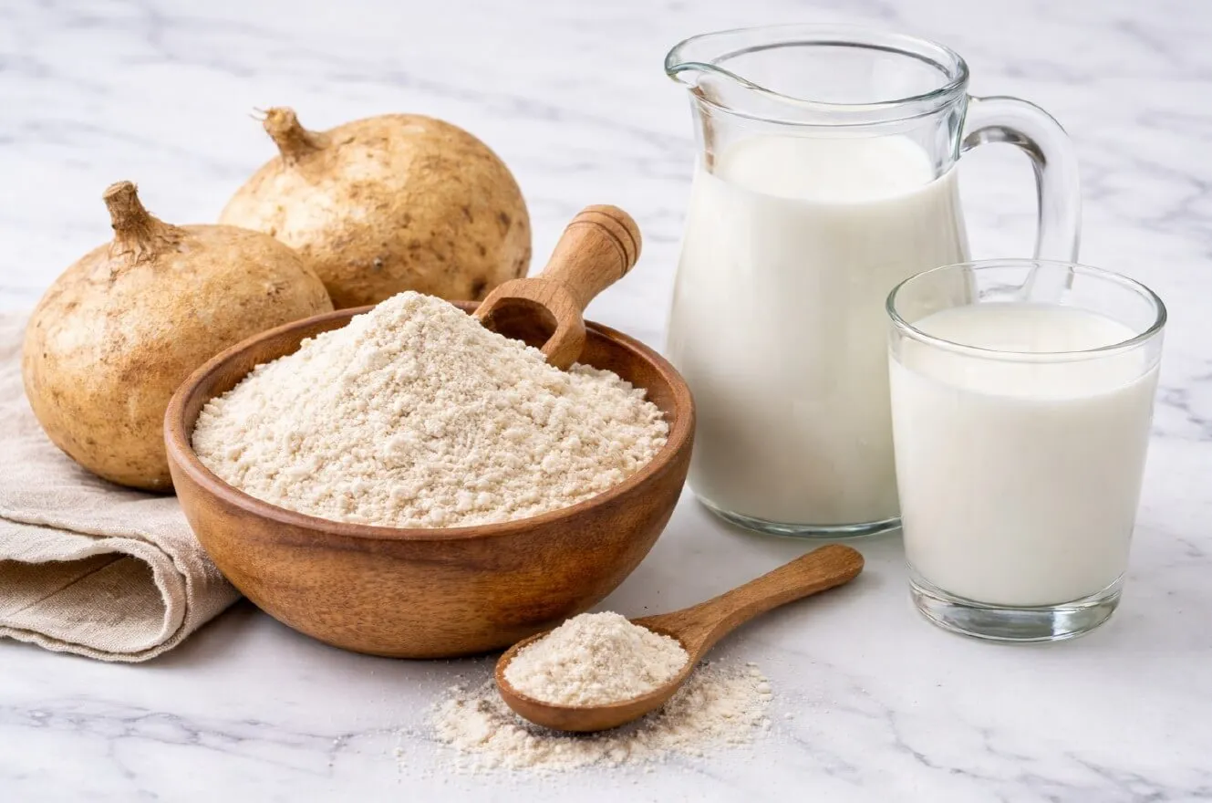 우유와 멕시코감자 분말