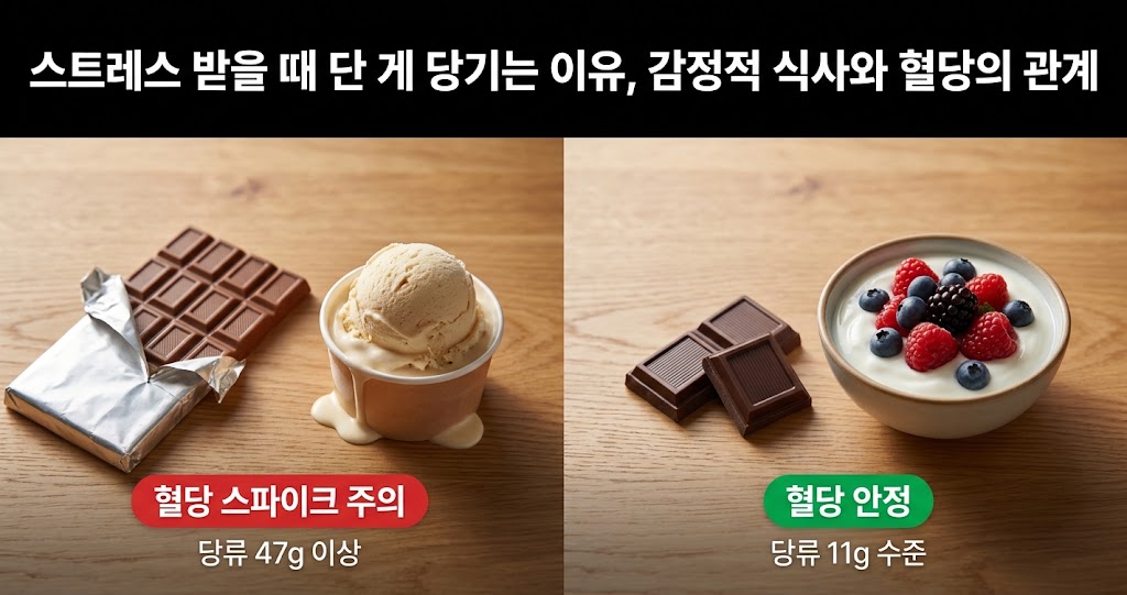 스트레스 받을 때 단 게 당기는 이유, 감정적 식사와 혈당의 관계