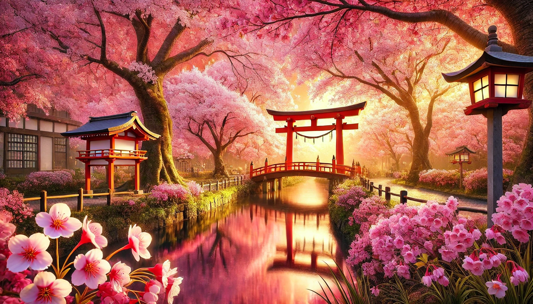 일본의 아름다운 벚꽃 풍경을 담은 고품질 커버 이미지