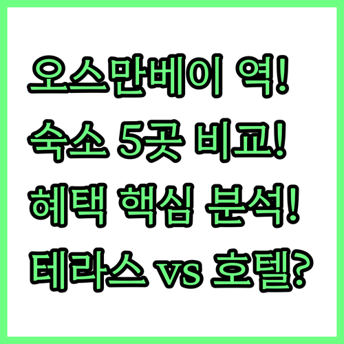 이스탄불 엄선 숙소 5곳 혜택 비교 ..