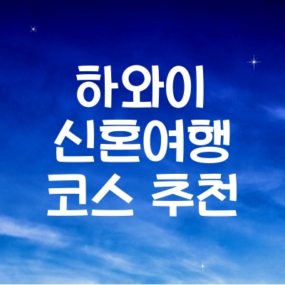 하와이 신혼여행 코스