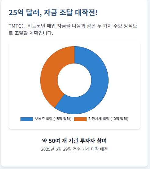 25억달러 자금 조달 방법