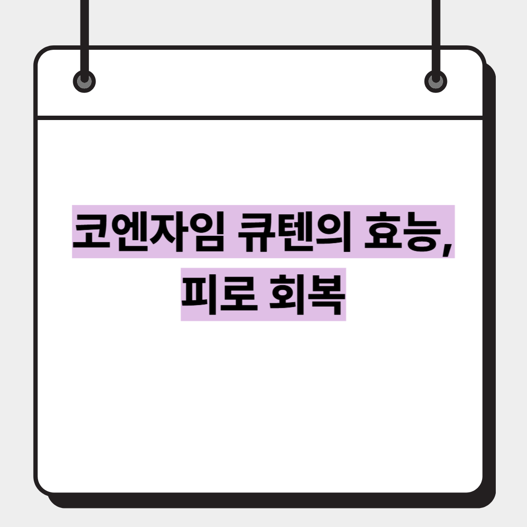 코엔자임 큐텐의 효능, 피로 회복