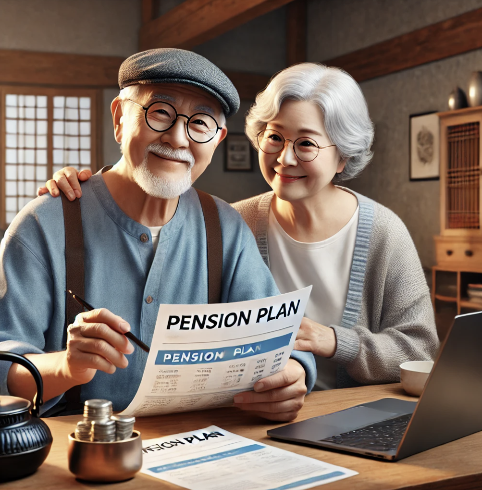 연금계획을 검토하는 모습
