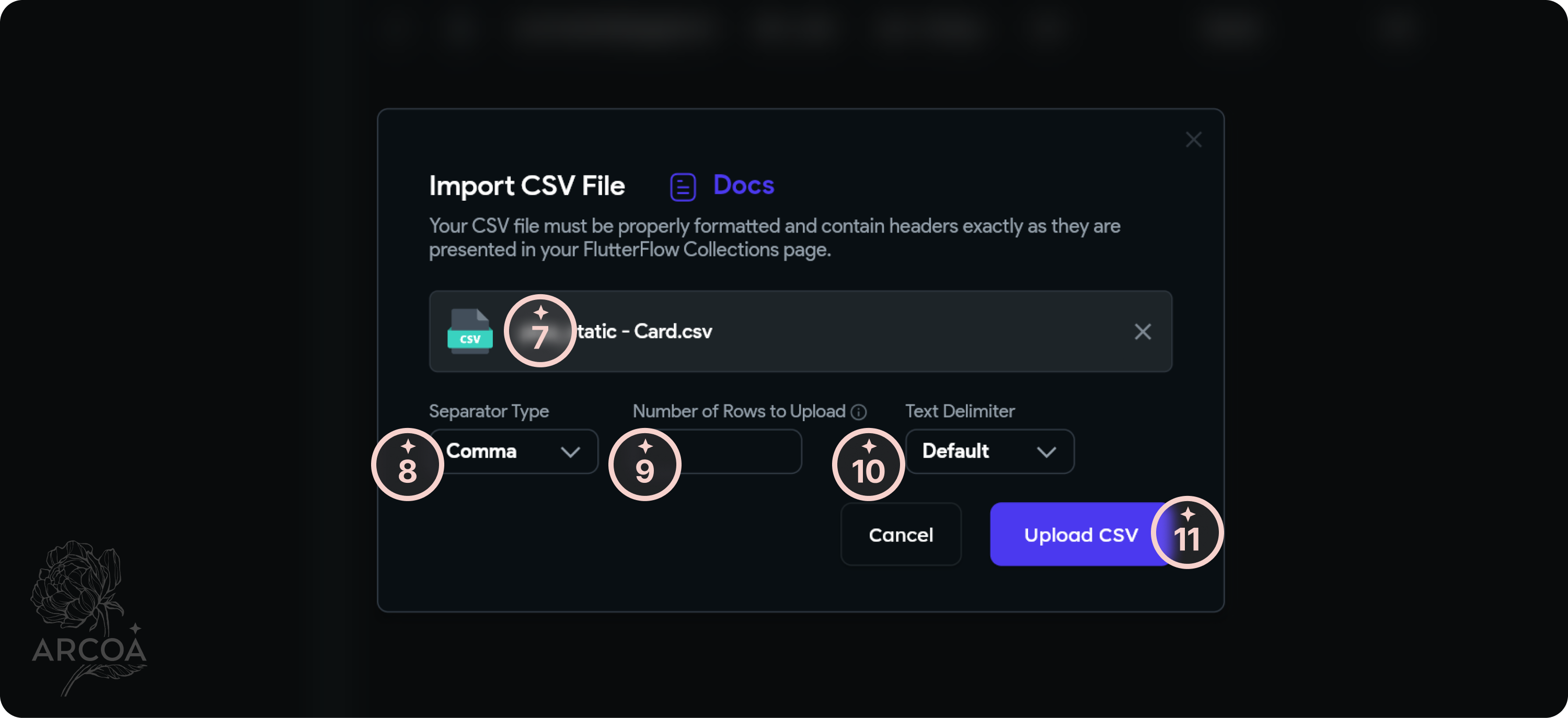 그림 4. Import CSV File 모달 화면