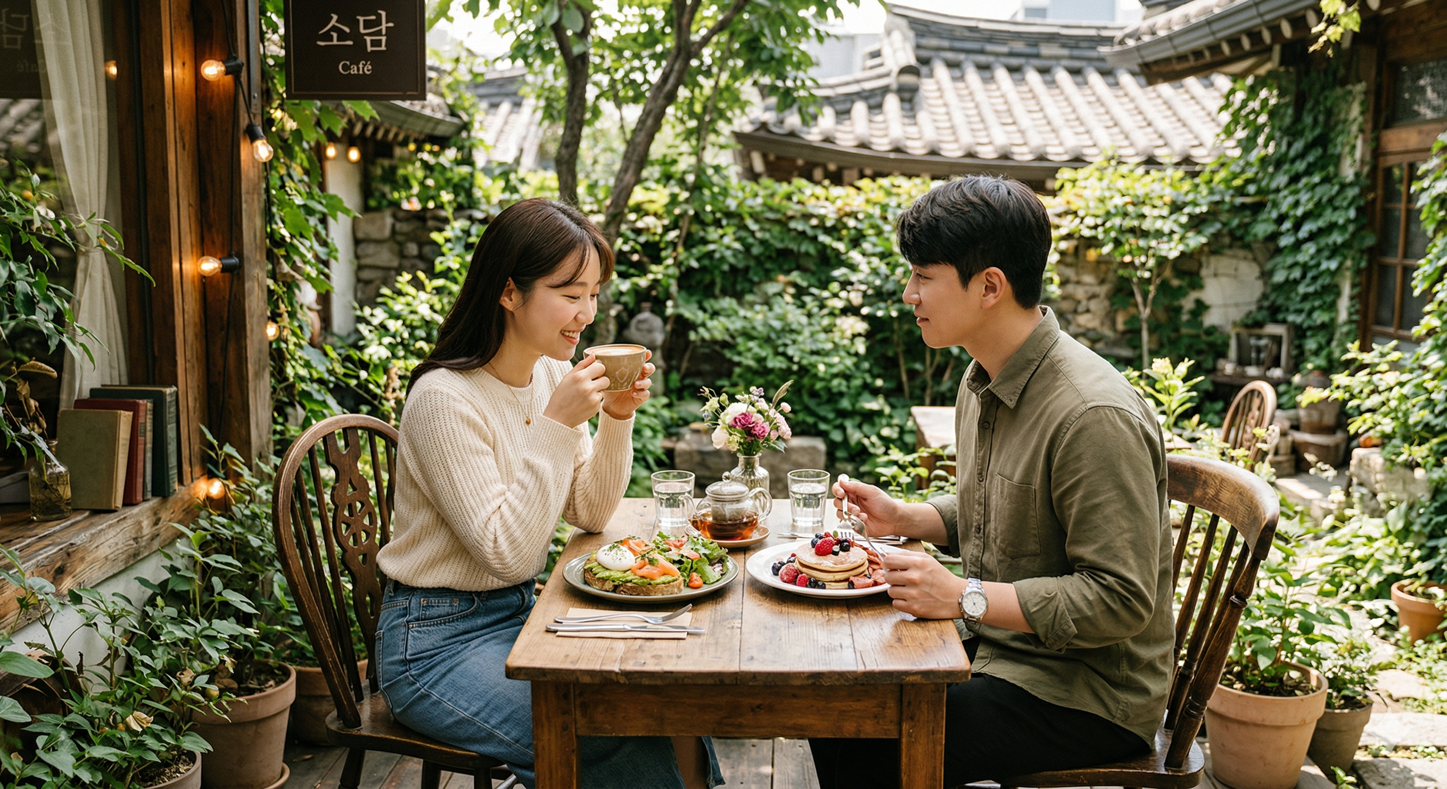 커플 프라이빗한 카페 브런치 이미지