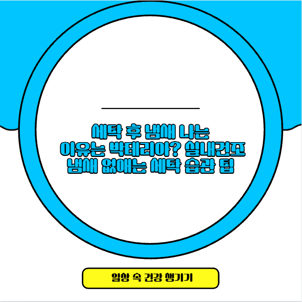 세탁 후 냄새 나는 이유는 박테리아? 실내건조 냄새 없애는 세탁 습관 팁