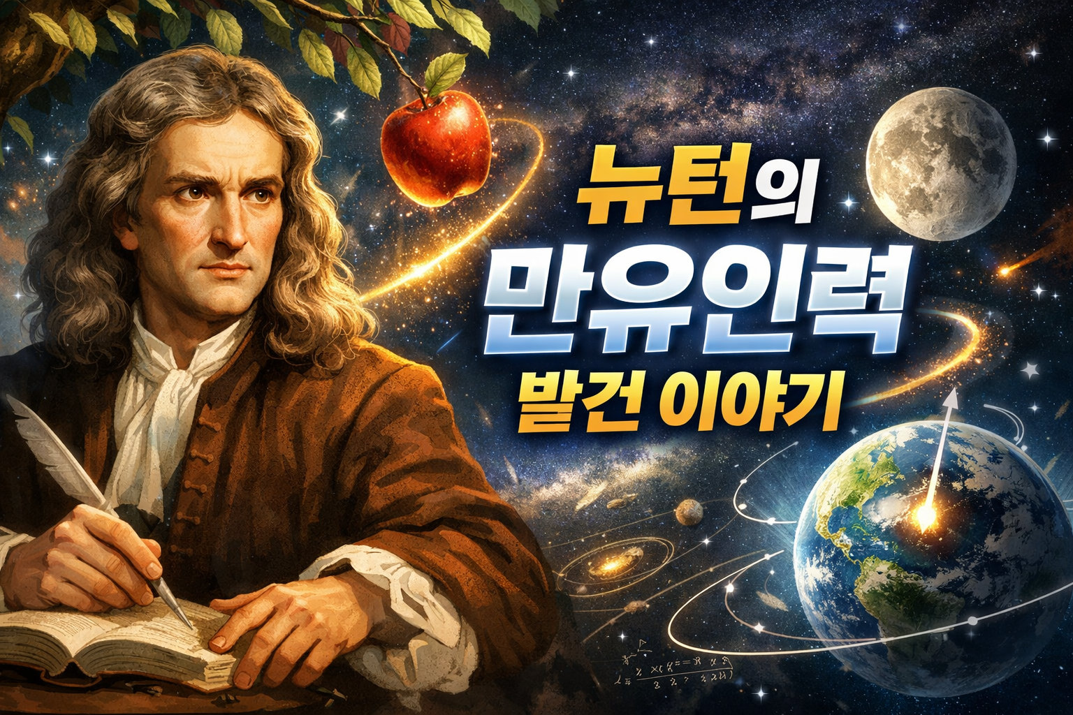 뉴턴이 만유인력을 발견하게 된 실제 배경 이야기