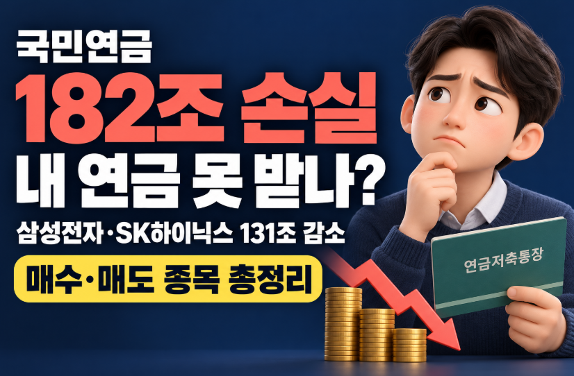 국민연금 182조 손실, 내 연금 못 받나?｜삼성전자&middot;SK하이닉스 131조 감소&middot;매수 매도 종목 총정리