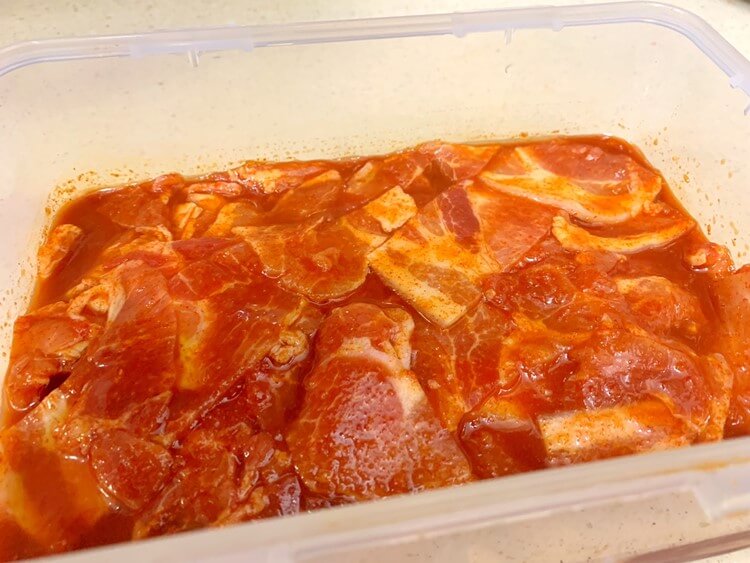 제육볶음 고기 재기 완성