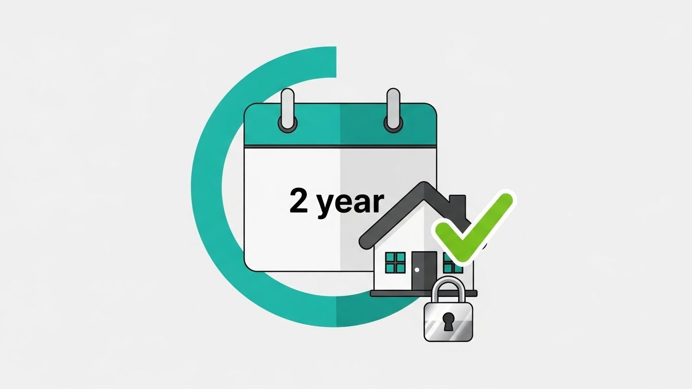 세금 감면 혜택을 유지하기 위해 일정 기간 실제로 거주해야 함을 알려주는 달력 그래픽