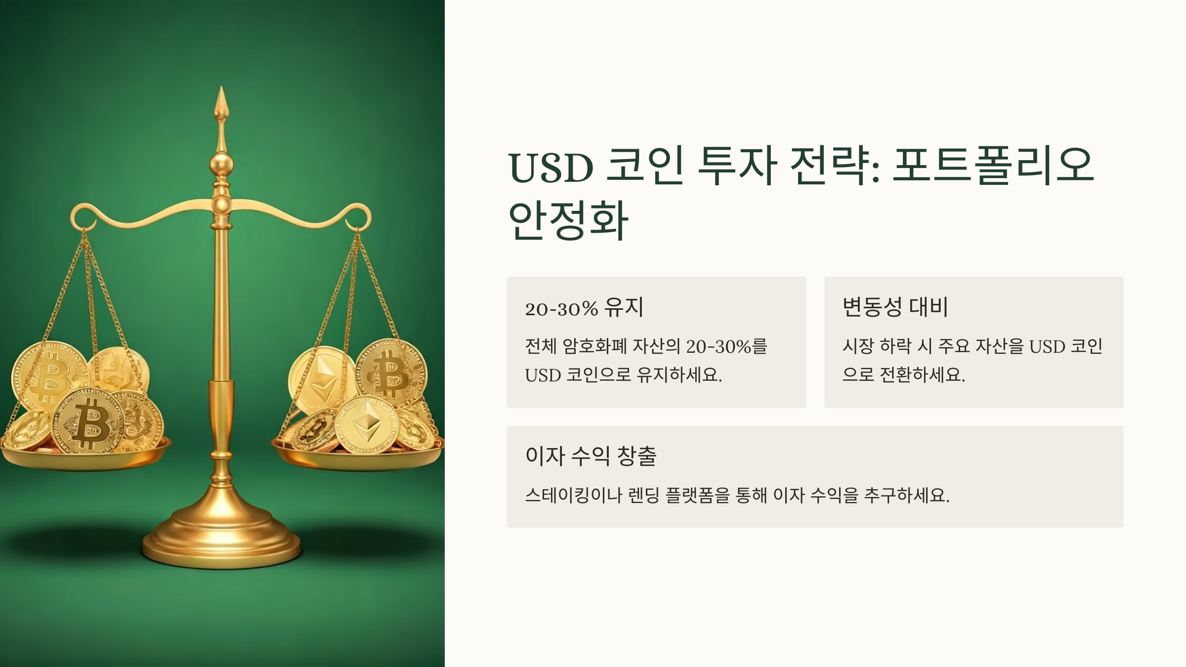 USD 코인 투자 전략: 포트폴리오 안정화