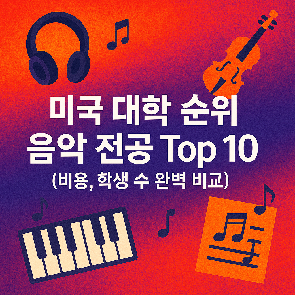 미국 대학 순위-음악 전공 TOP 10 (비용, 학생 수 완벽 비교) 이미지