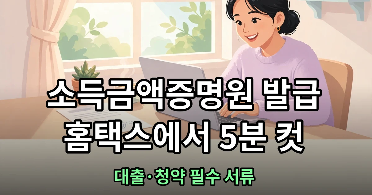 소득금액증명원 홈택스 온라인 발급 방법 정리