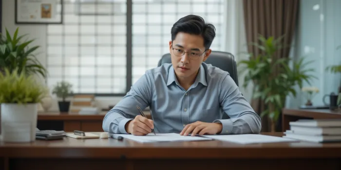 정책자금 신청서 작성하는 소상공인