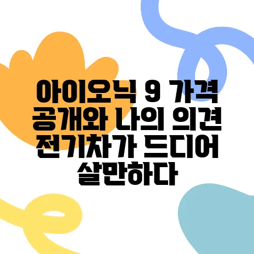 아이오닉 9 가격 공개와 나의 의견 전기차가 드디어 살만하다