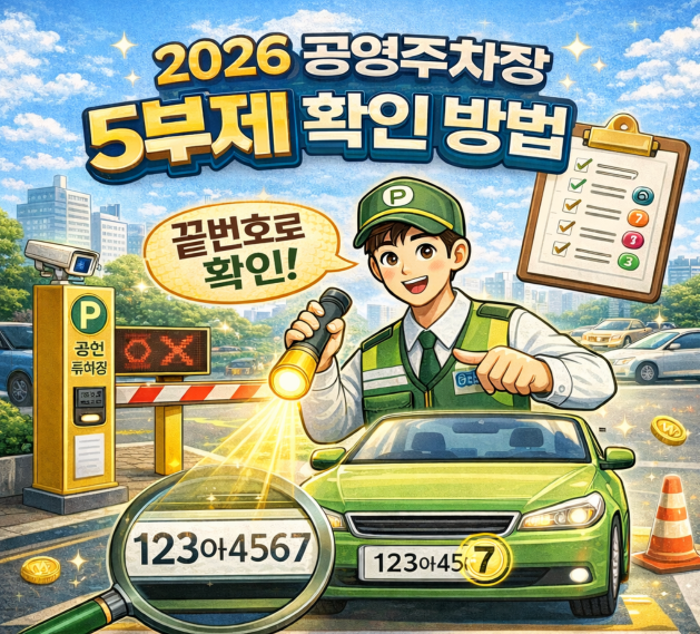 2026 공영주차장 5부제 확인 방법 네이버&middot;카카오&middot;티맵 지도앱 조회 방법 안내