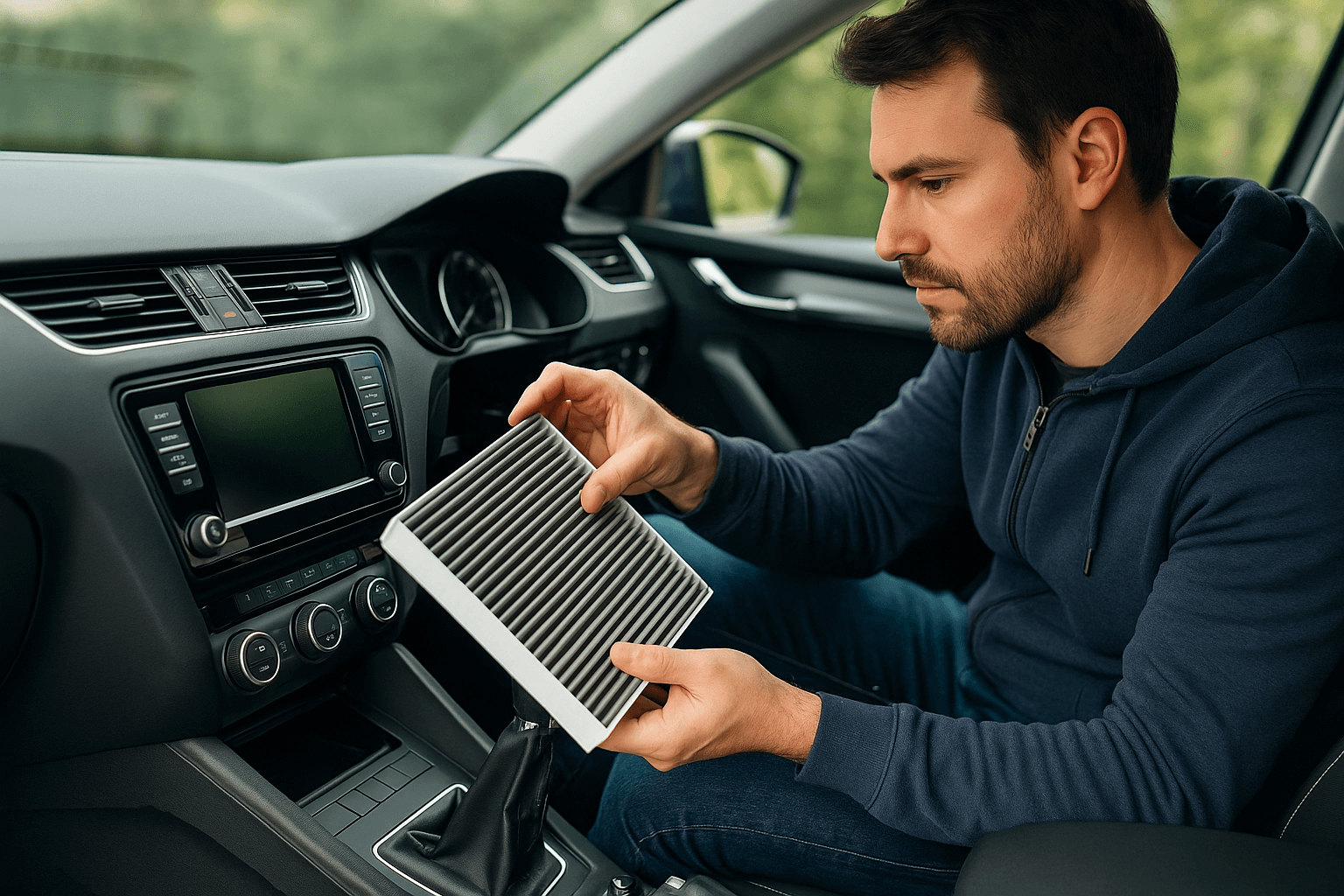 에어컨 필터 교체 장면