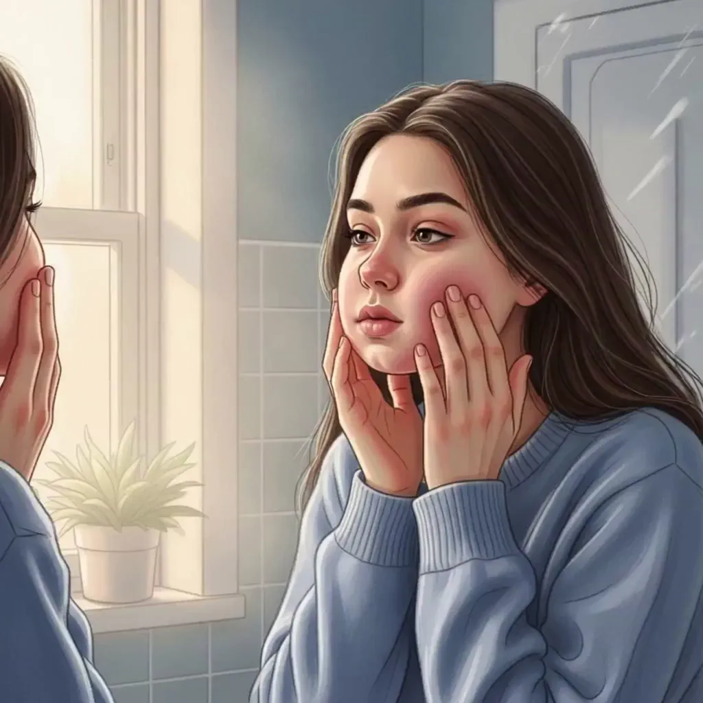 겨울 아침 붓는 얼굴