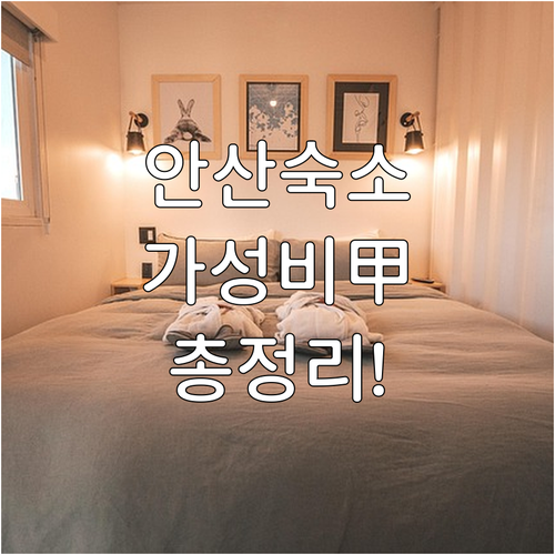 안산 여행 숙소 추천 4성급 호텔부터..