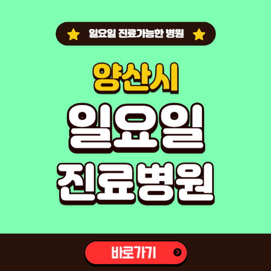 양산시 일요일 진료 가능한 병원 ❘ 주말 문여는 곳 총정리 (소아과, 내과, 안과, 치과, 피부과, 정형외과, 산부인과)