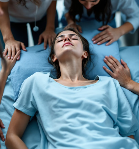 미주신경성 실신으로 쓰러진 사람