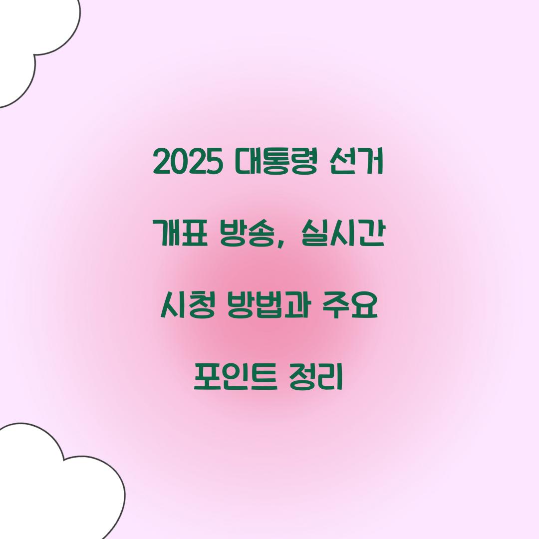 2025 대통령 선거 개표 방송