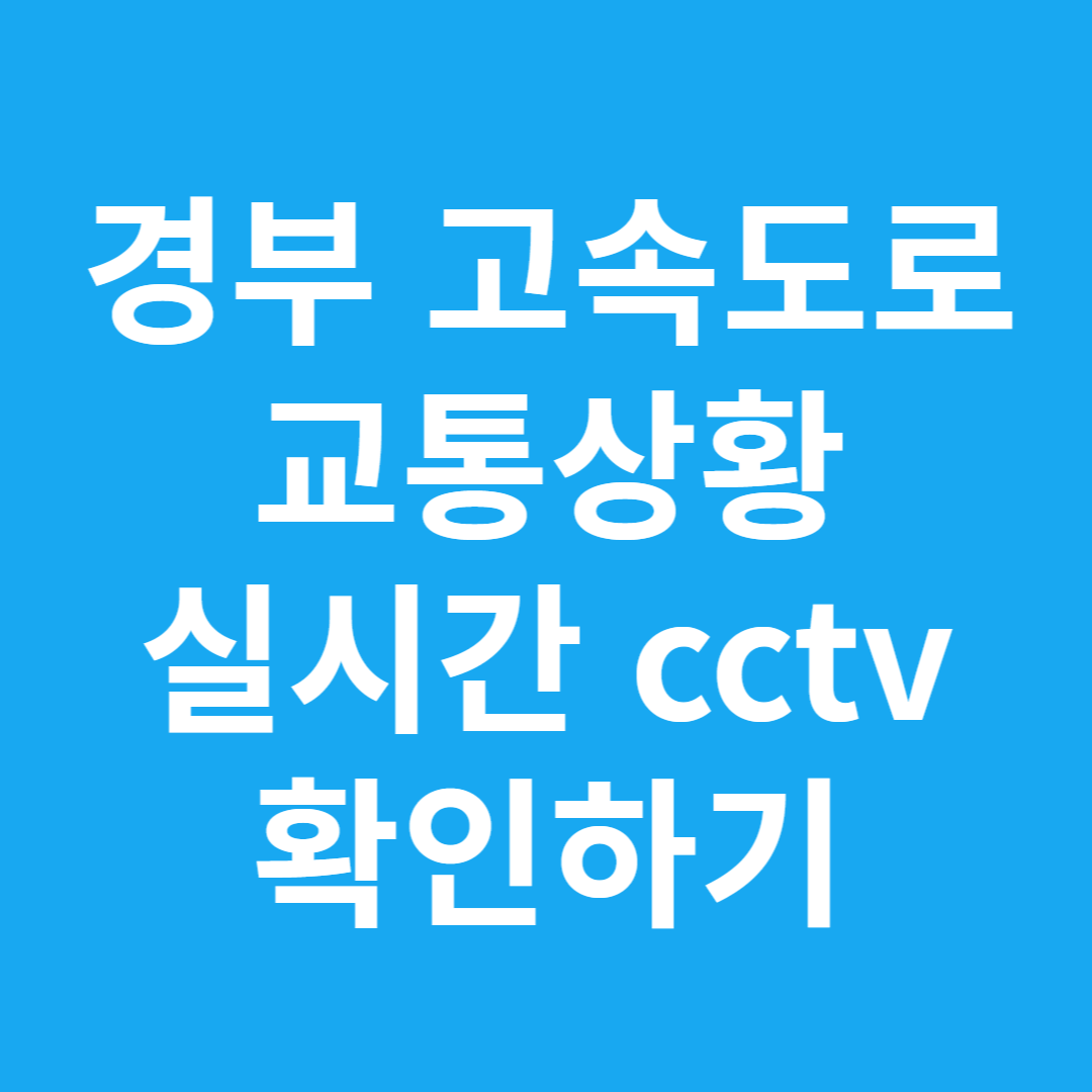 경부 고속도로 교통상황 실시간 cctv 확인하기