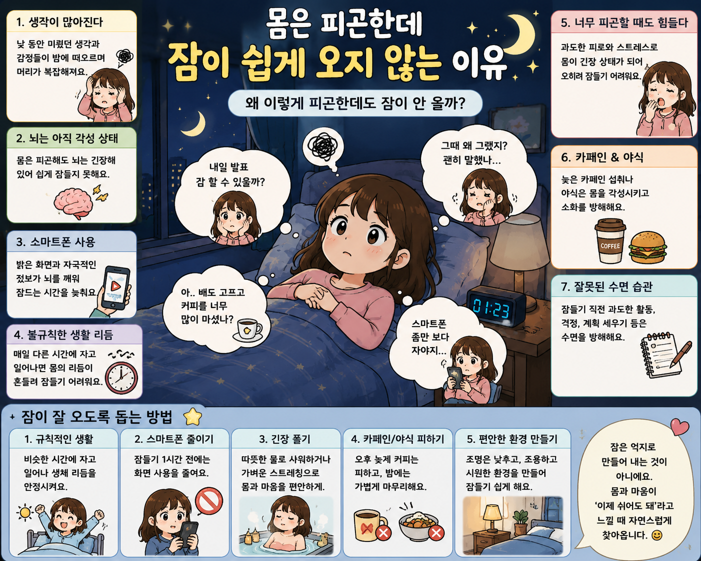 몸은 피곤한데 잠이 쉽게 오지 않는 이유