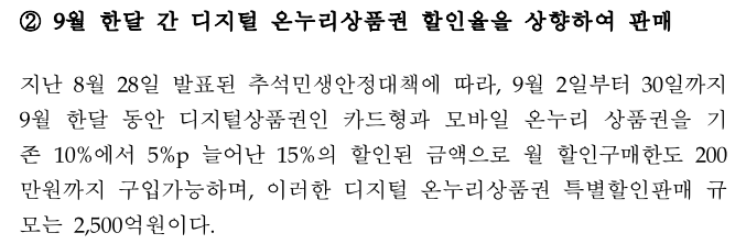 온루리상품권 할인을 10%에서 15% 혜택으로 확대
